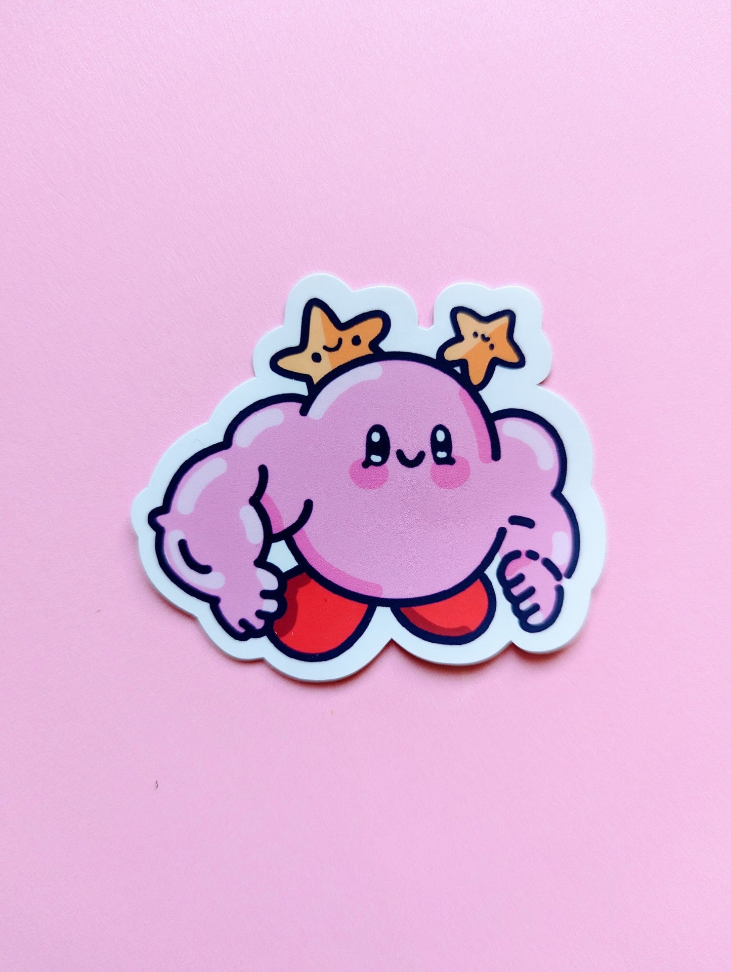 BUFF KIRBY STICKER /muscle kirby sticker