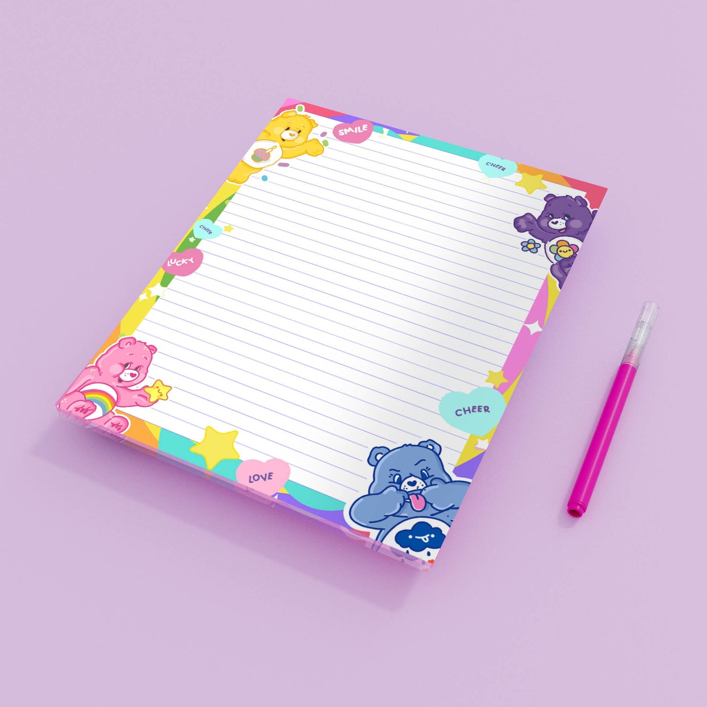 CARE BEAR COLORFUL letter size notepad 8x11 inches/ Carebears lined notepad