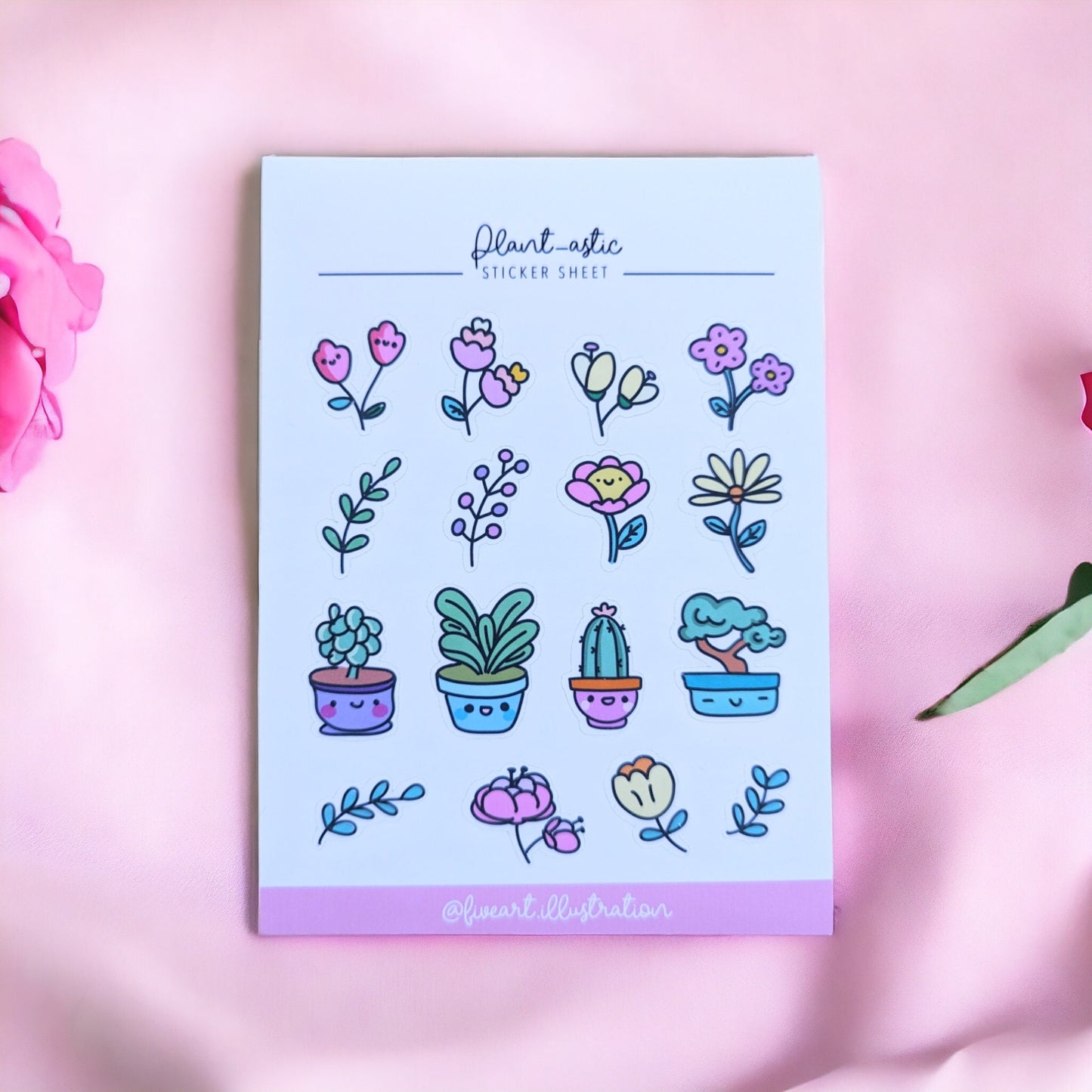 PLANTERS and FLOWERS STICKER kawaii sheet / plants and flowers journal sticker/ Cute loral stickers/ floral scrapbook sticker sheet