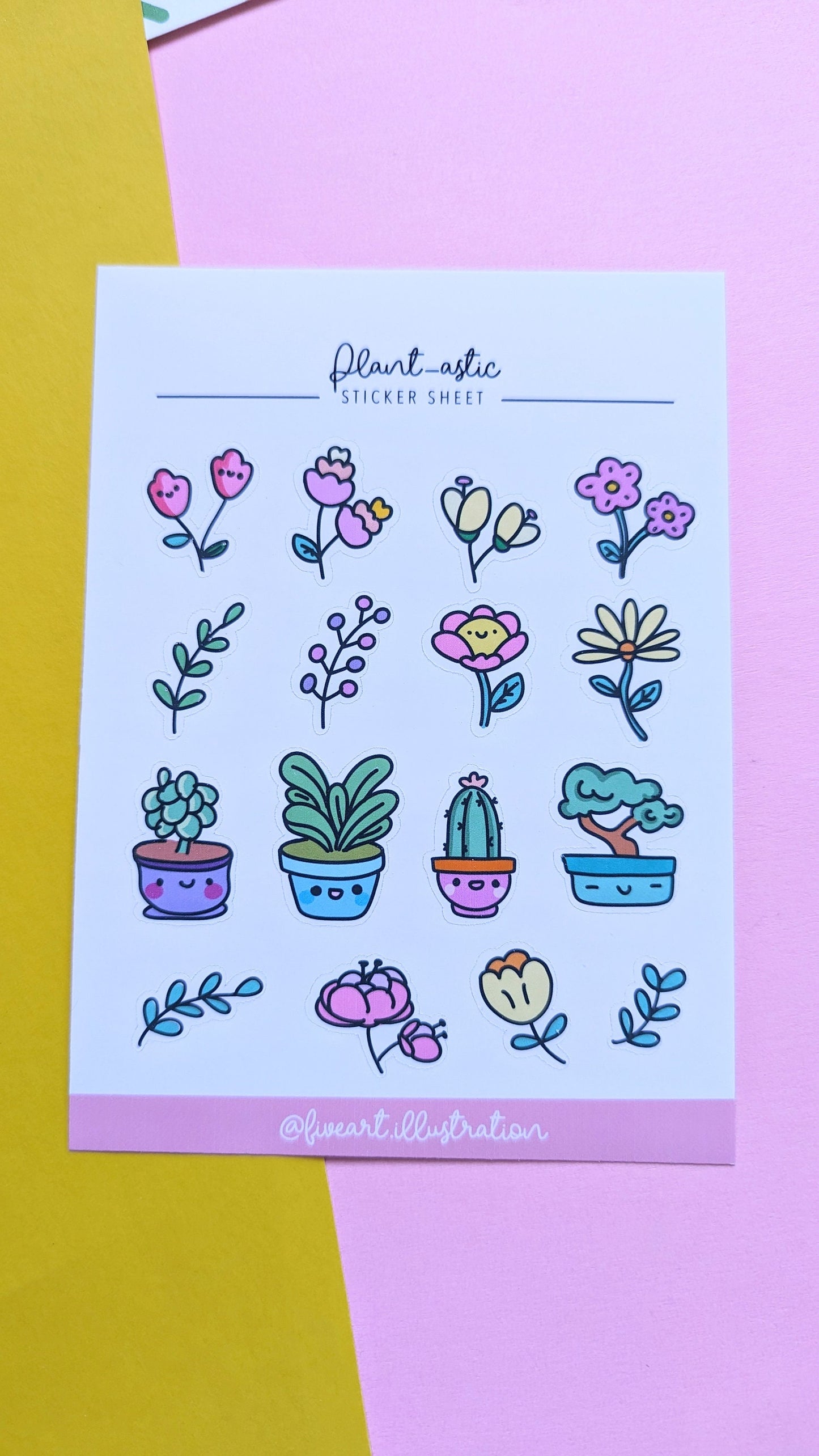 PLANTERS and FLOWERS STICKER kawaii sheet / plants and flowers journal sticker/ Cute loral stickers/ floral scrapbook sticker sheet