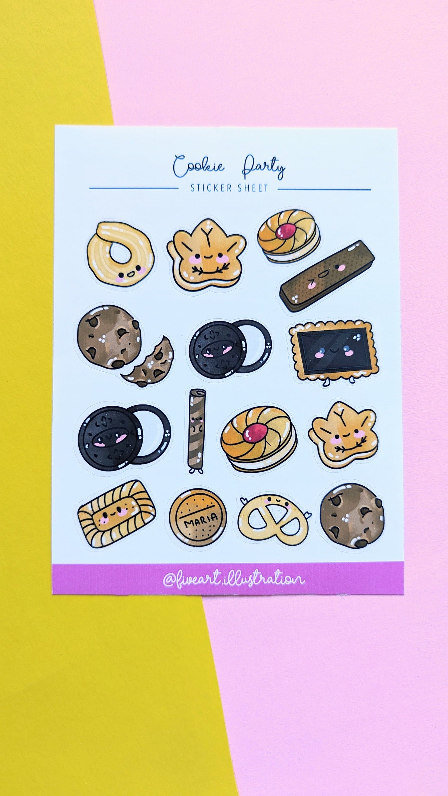 FOOD and COOKIES STICKER kawaii sheet / classic cookies journal sticker/ Cute cookies scrapbook sticker sheet