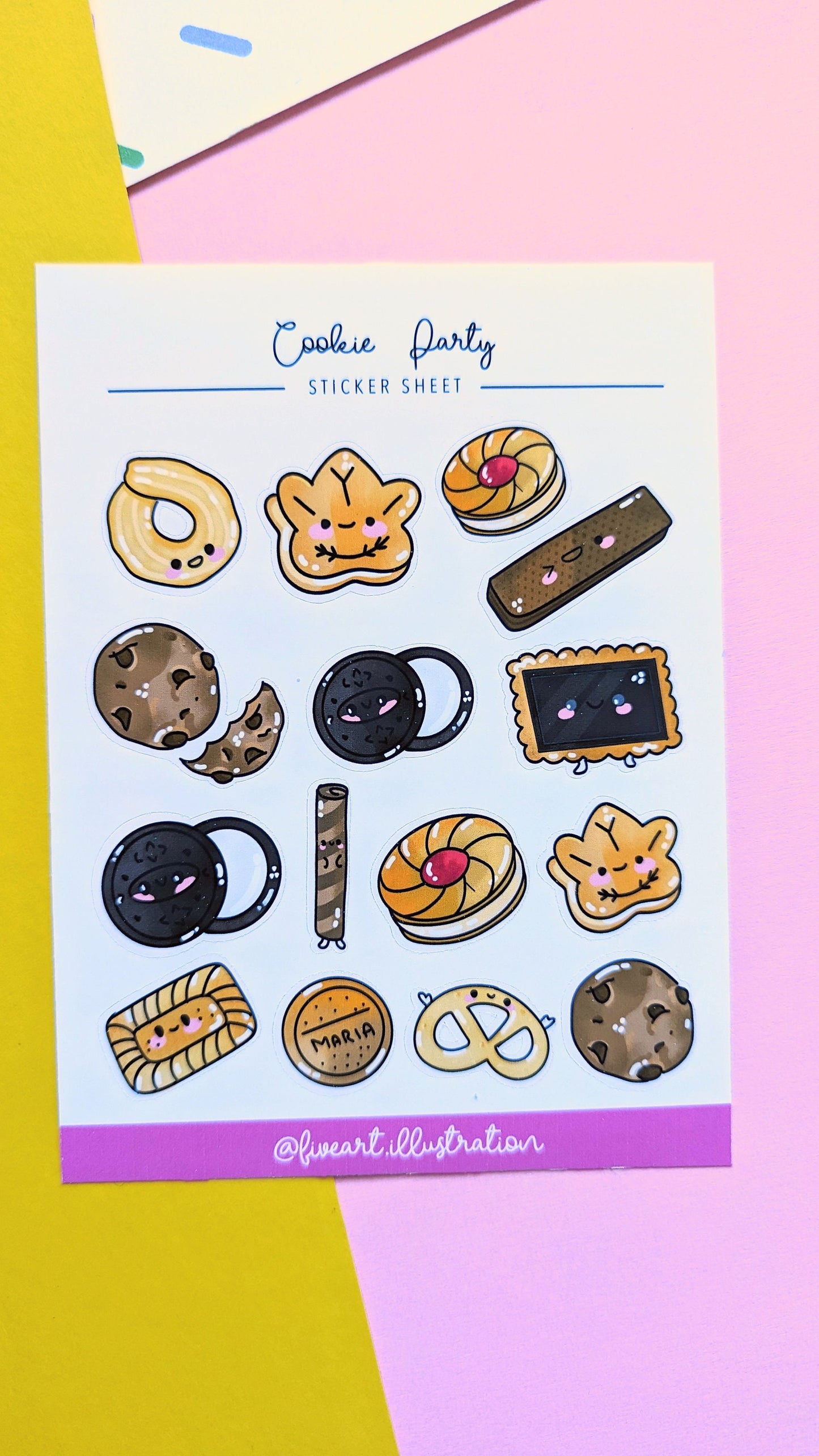 FOOD and COOKIES STICKER kawaii sheet / classic cookies journal sticker/ Cute cookies scrapbook sticker sheet