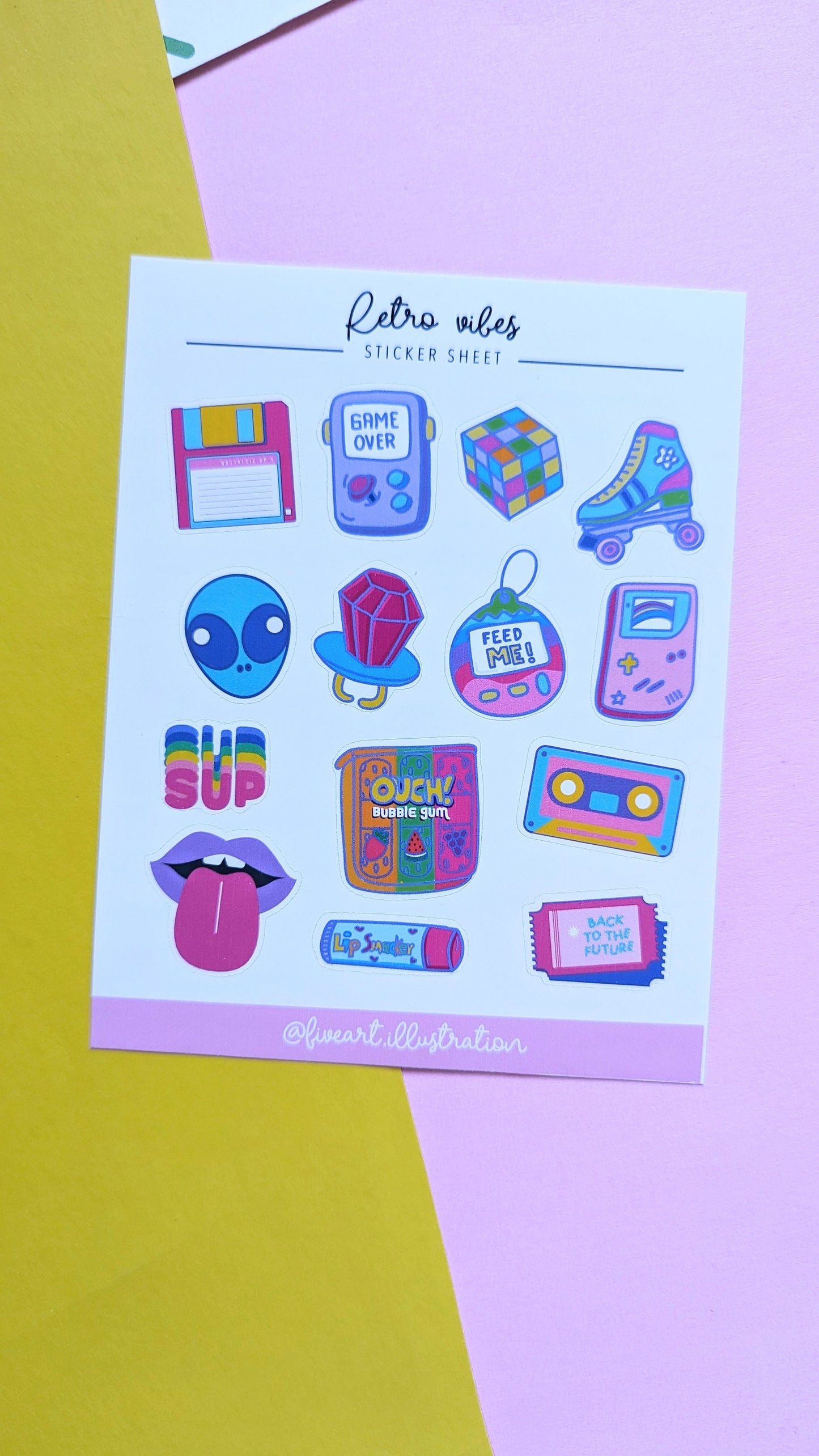 80s RETRO VIBES STICKER sticker sheet