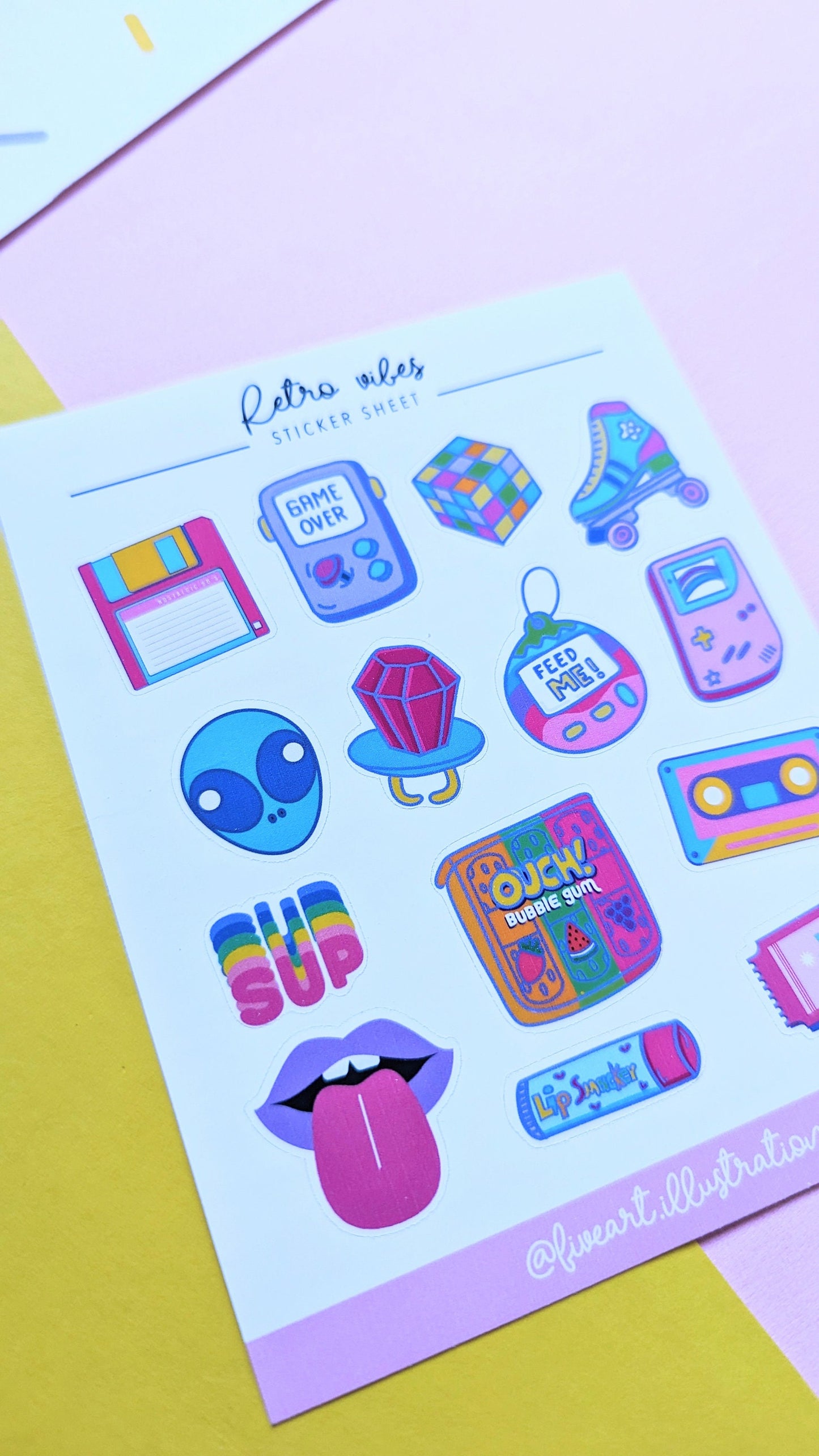 80s RETRO VIBES STICKER sticker sheet