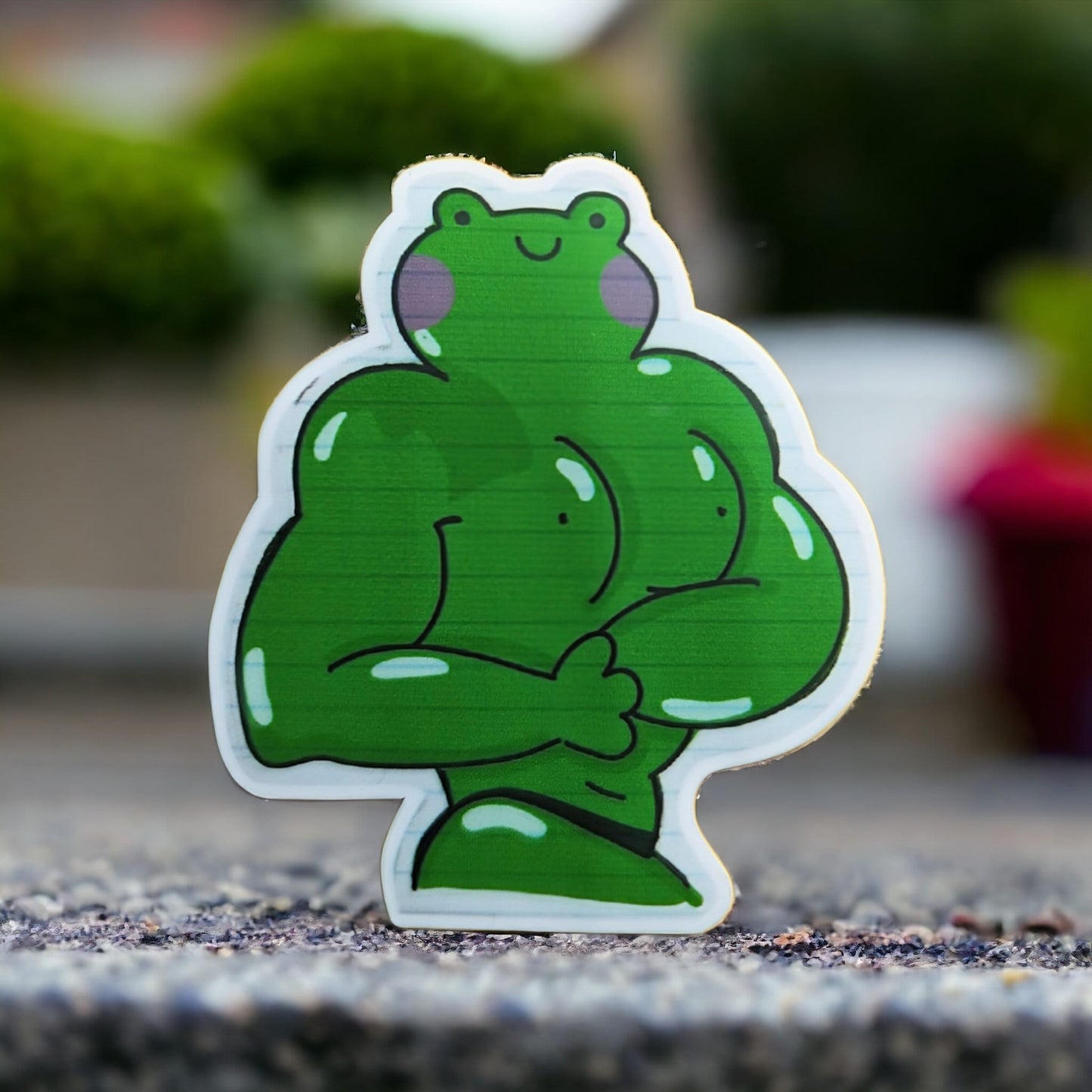 BUFF FROG STICKER / frog lover sticker