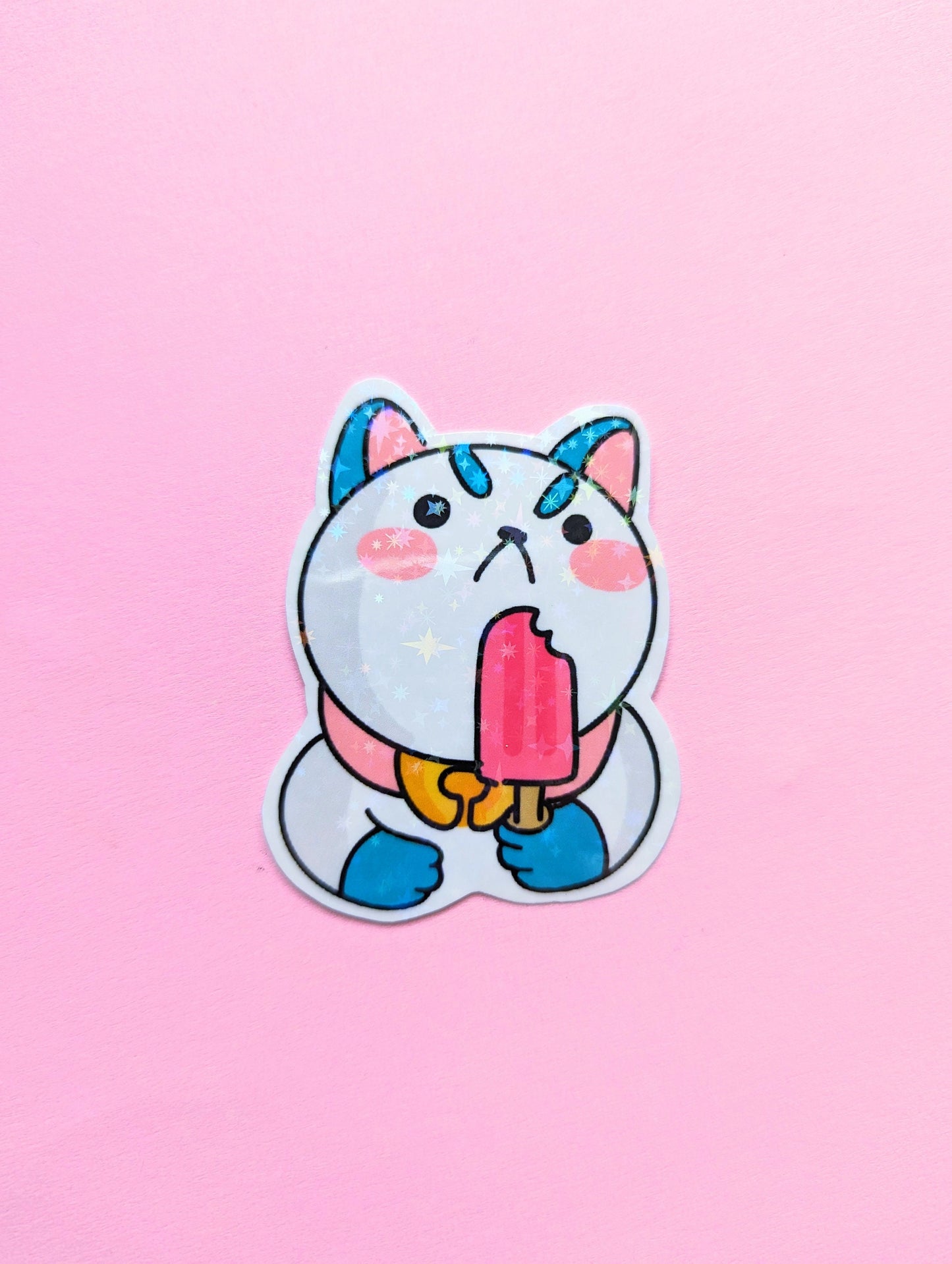 PUPPYCAT HOLOGRAPHIC STICKER/ puppycat cartoon holographic sticker