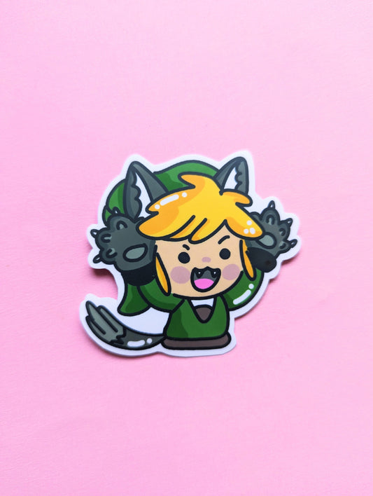 ZELDA LINK WOLF sticker/ The legend of Zelda Link videogame sticker / zelda sticker