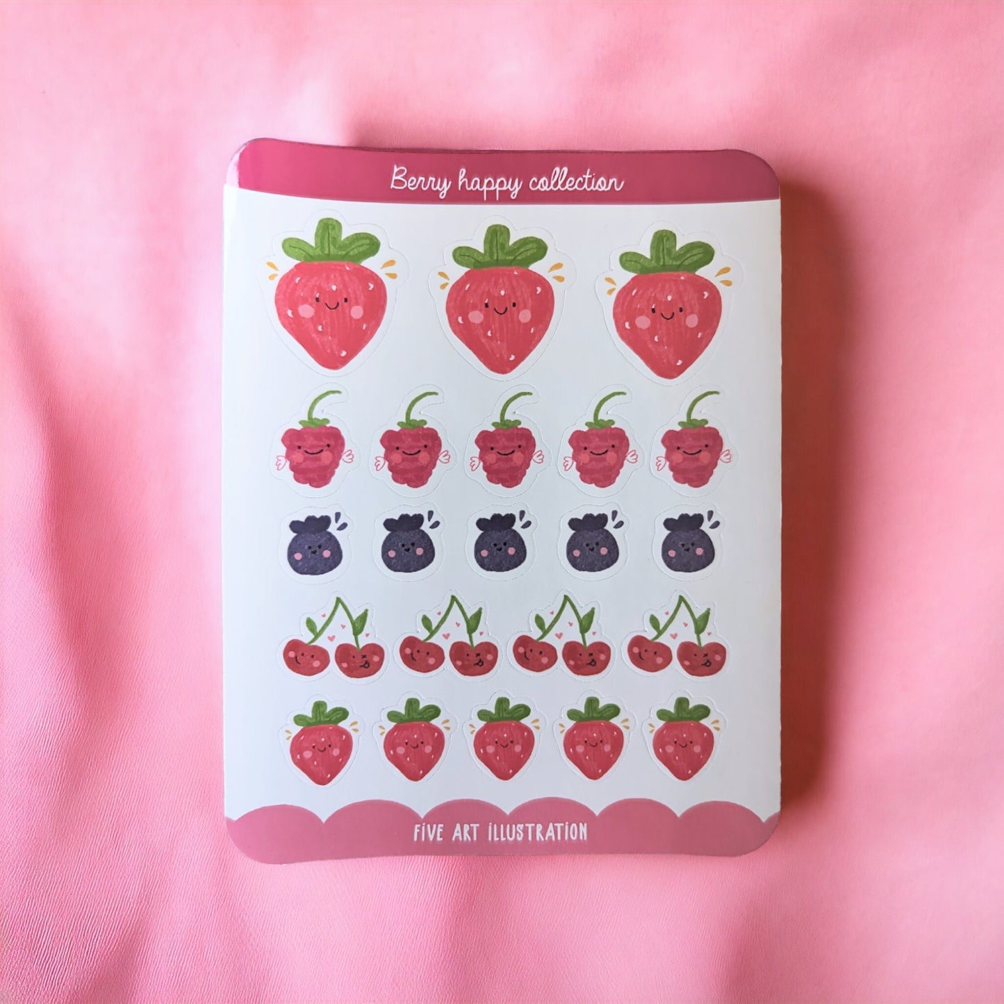 berry nice kawaii sticker sheet