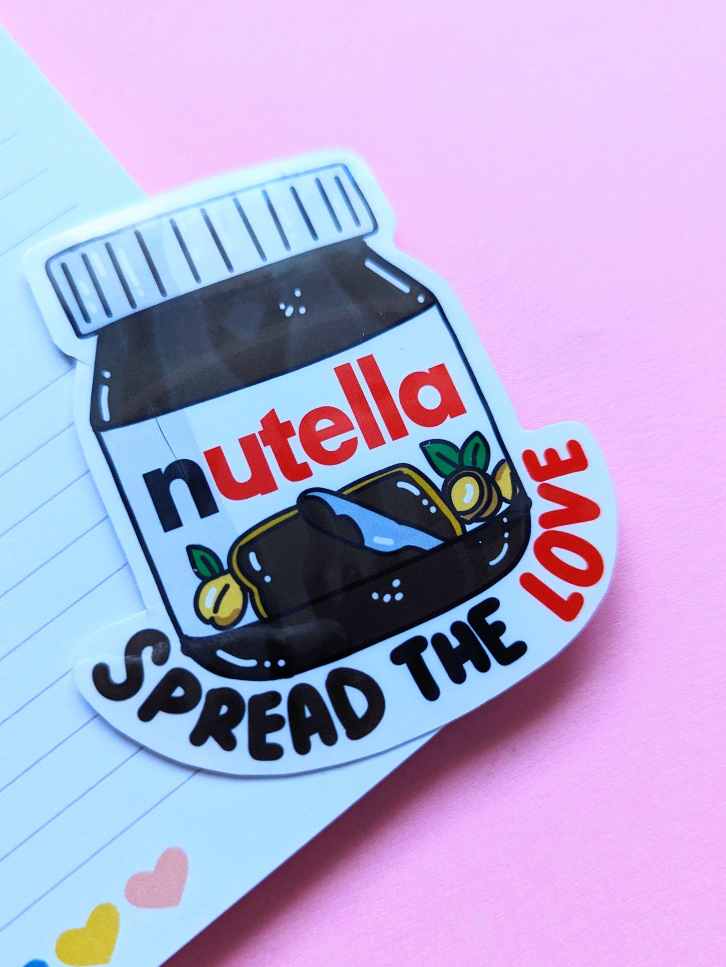 NUTELLA SPREAD STICKER / Cute Nutella jar waterproof sticker