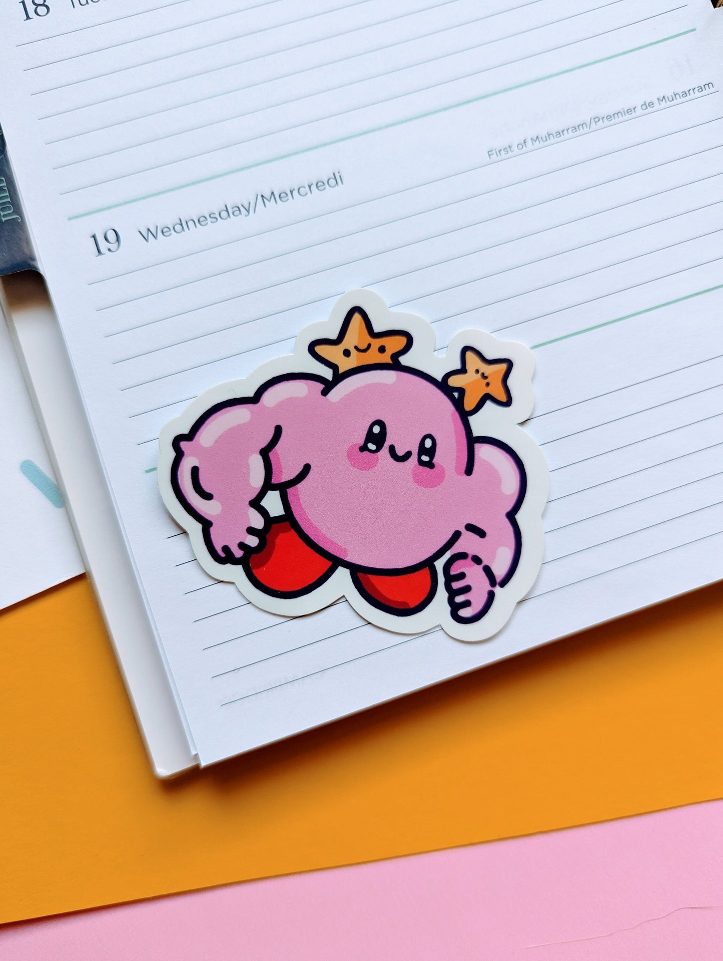 BUFF KIRBY STICKER /muscle kirby sticker