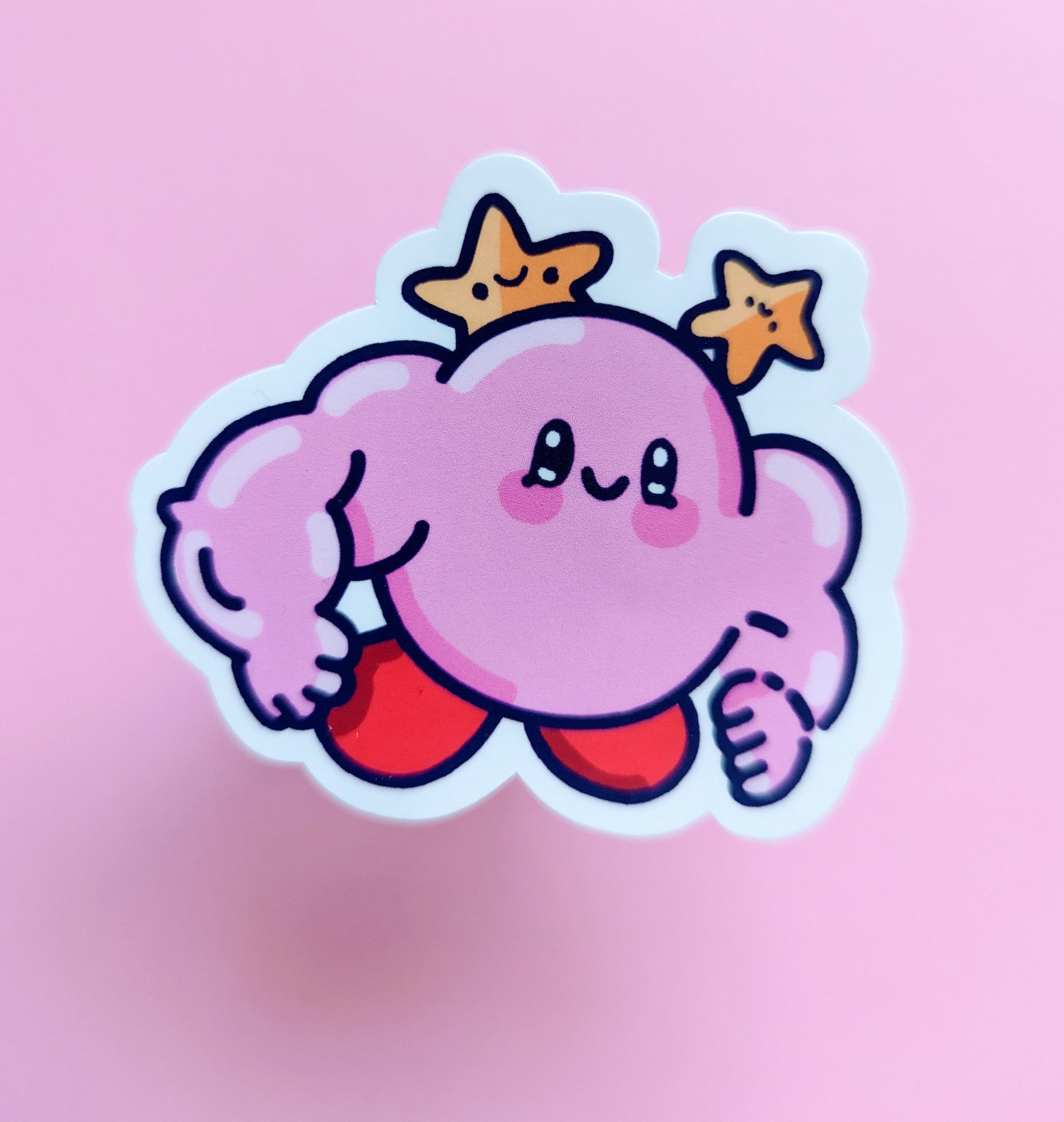 BUFF KIRBY STICKER /muscle kirby sticker – fiveartillustration