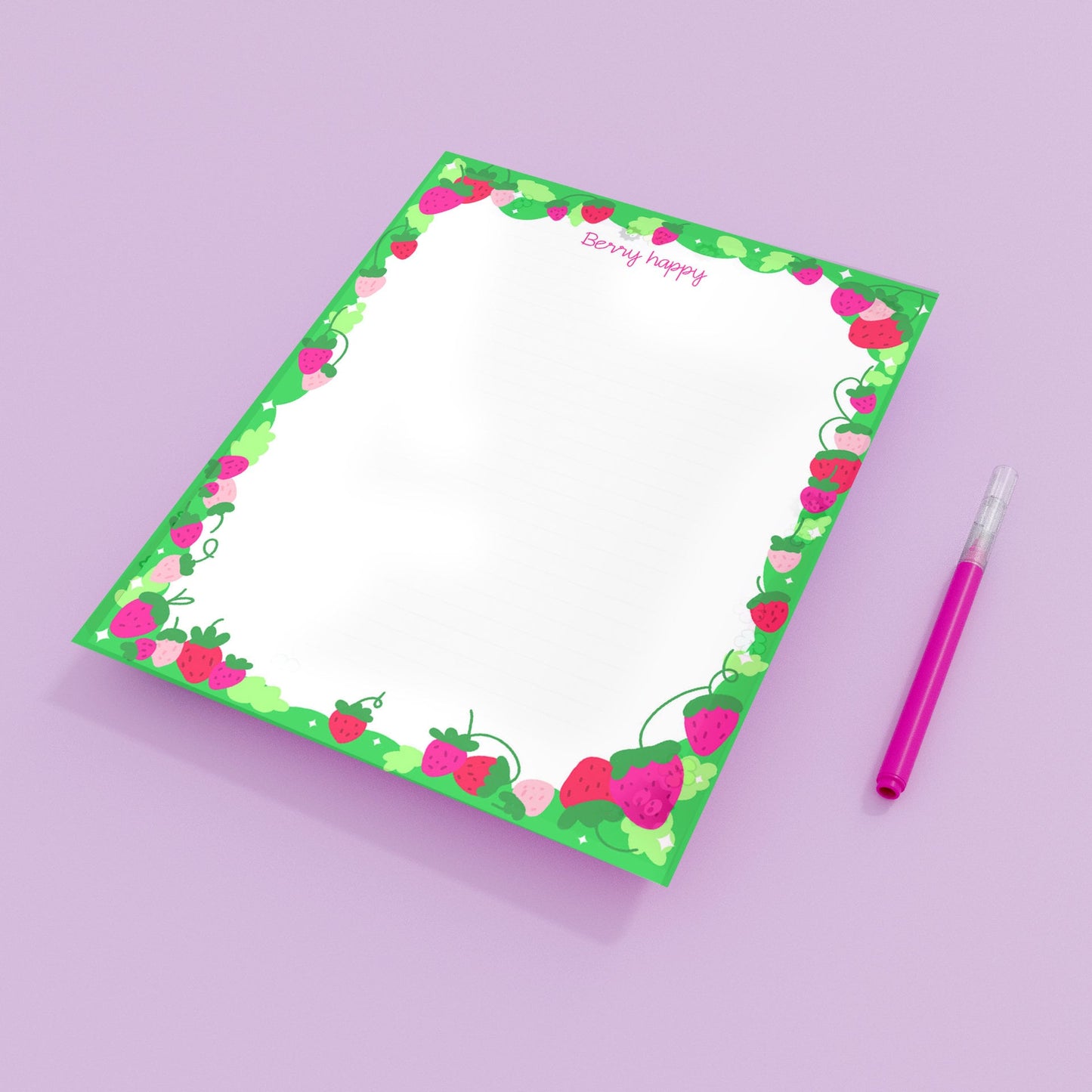 BERRY NICE NOTEPAD kawaii / quick memo/ berries notes, 4x5 inches