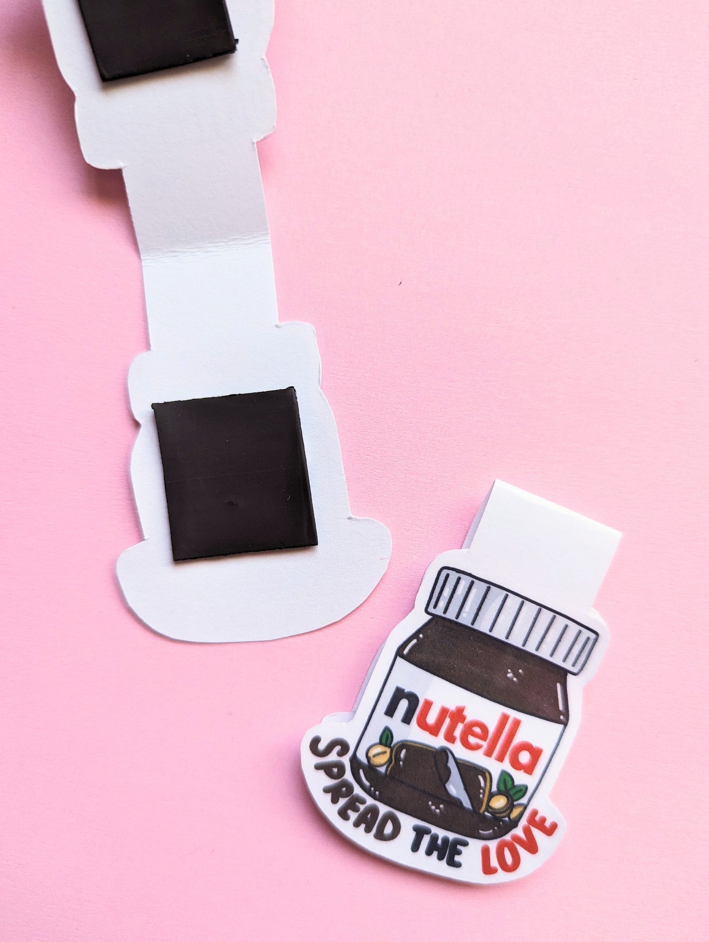 NUTELLA JAR studios magnetic bookmark / nutella bookmark / kawaii reading bookmark / Digital art, books , reading kawaii cute stationery