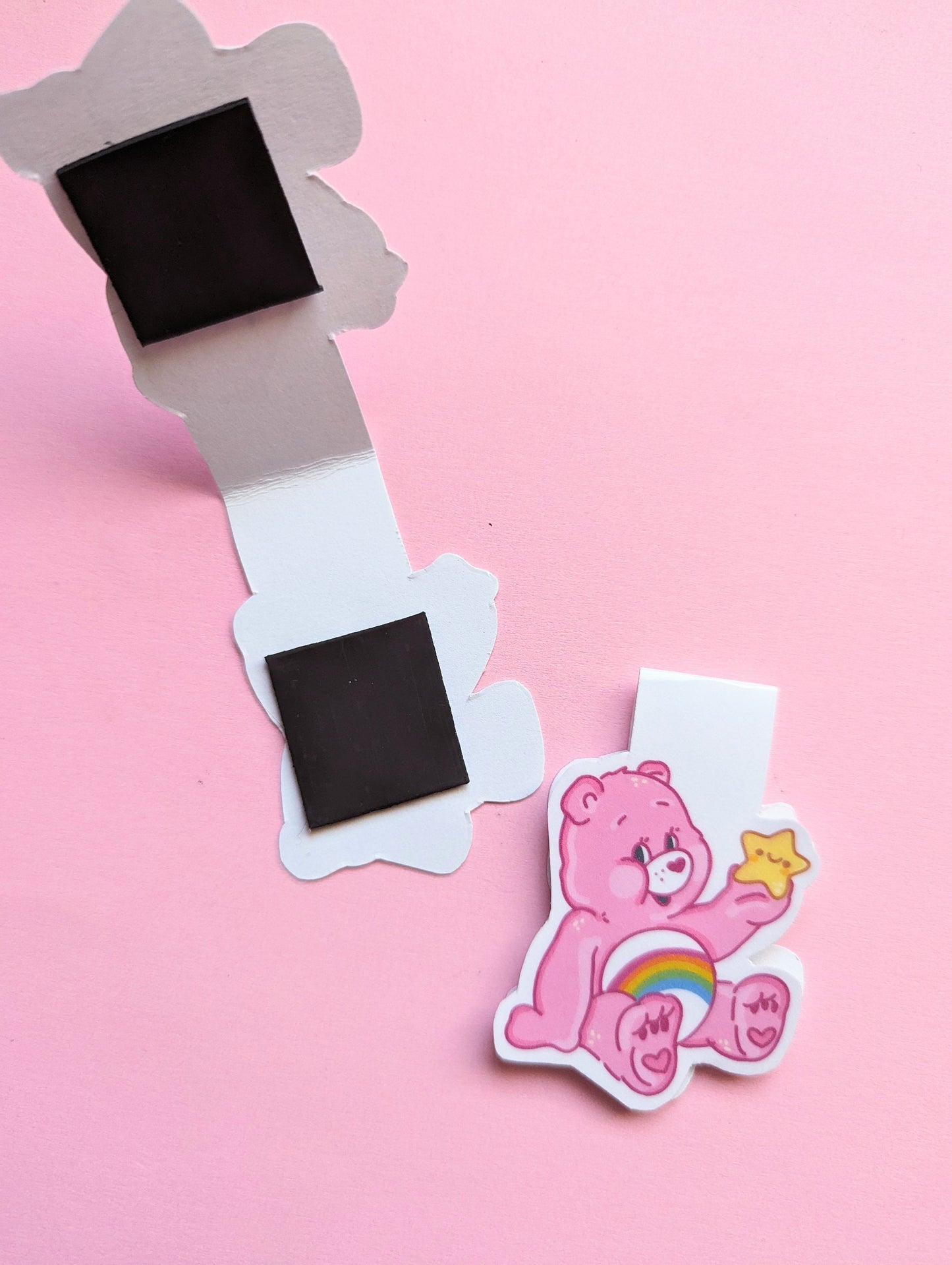 CARE BEAR Cheer magnetic BOOKMARK / Cheer bear bookmark / kawaii reading bookmark / Digital art, books , reading kawaii cute stationery