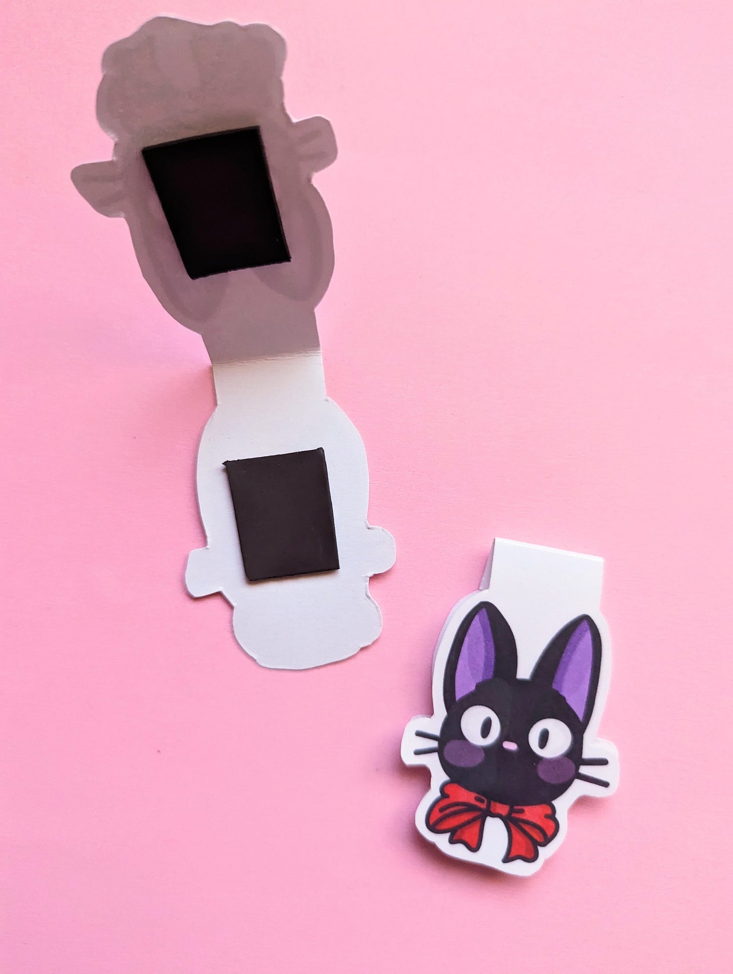 JIJI CAT Ghibli studios magnetic BOOKMARK / Cat bookmark / kawaii reading bookmark / Kiki's Digital art, books , reading kawaii stationery