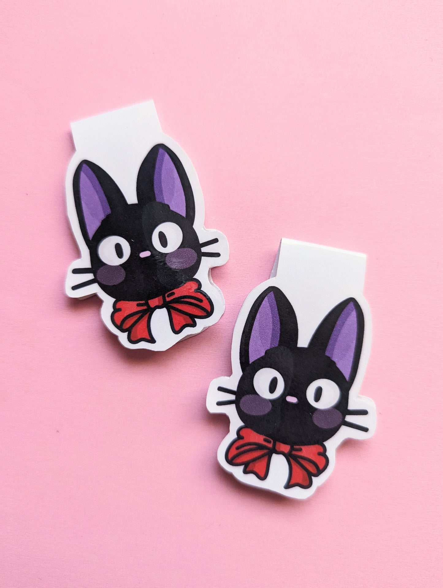 JIJI CAT Ghibli studios magnetic BOOKMARK / Cat bookmark / kawaii reading bookmark / Kiki's Digital art, books , reading kawaii stationery