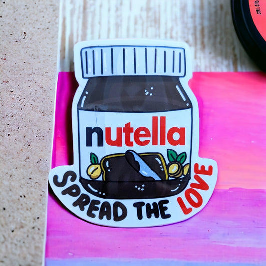 NUTELLA SPREAD STICKER / Cute Nutella jar waterproof sticker