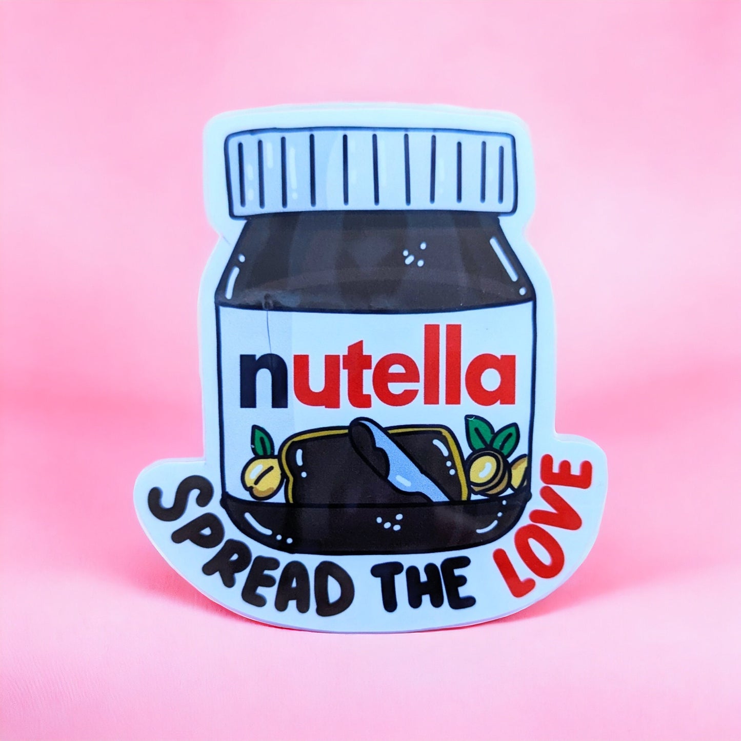 NUTELLA SPREAD STICKER / Cute Nutella jar waterproof sticker