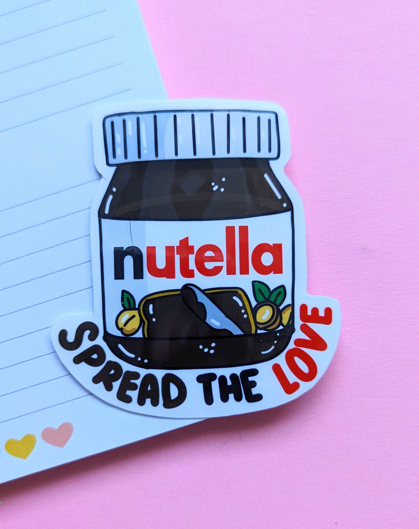 NUTELLA SPREAD STICKER / Cute Nutella jar waterproof sticker