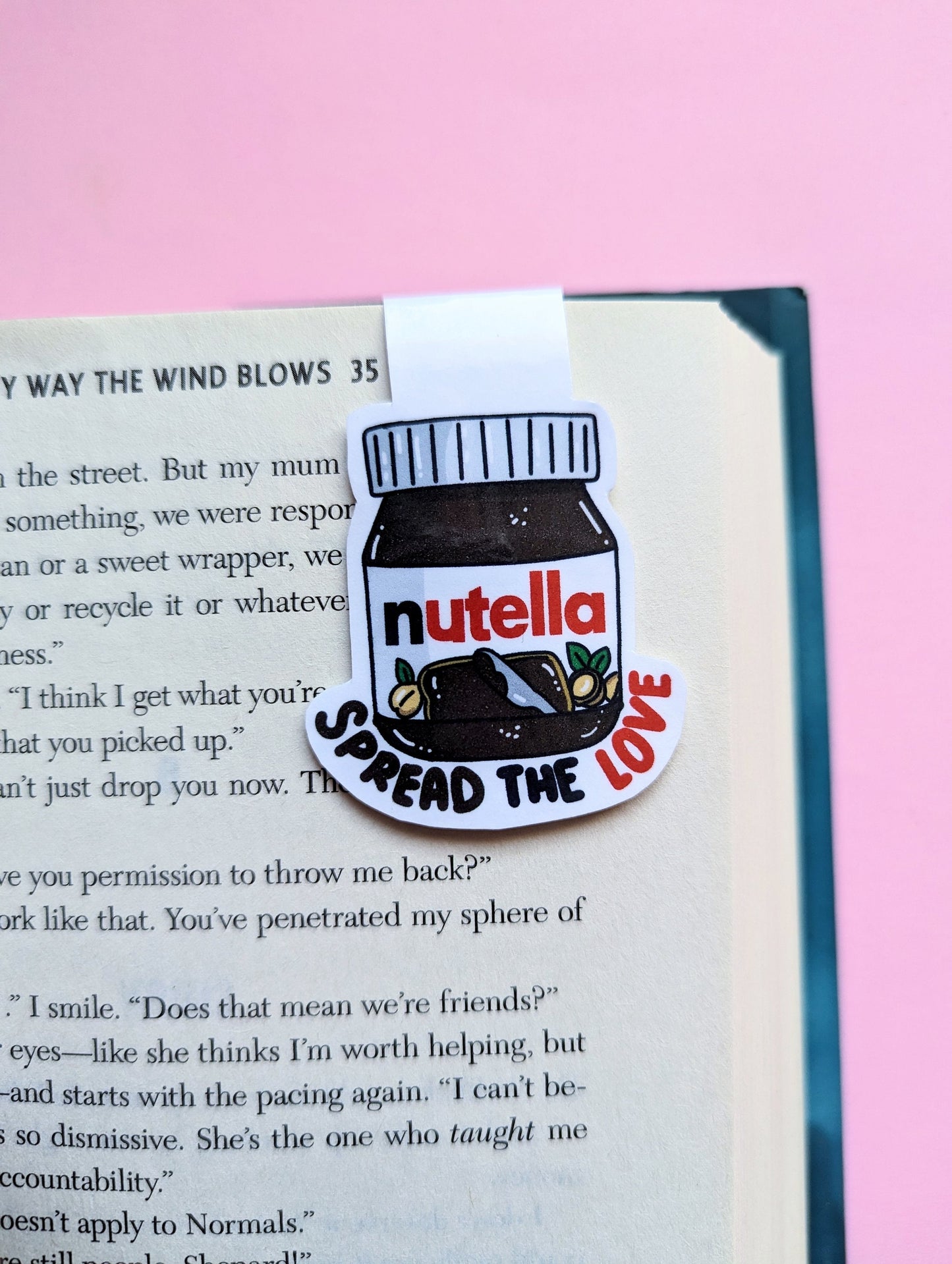 NUTELLA JAR studios magnetic bookmark / nutella bookmark / kawaii reading bookmark / Digital art, books , reading kawaii cute stationery