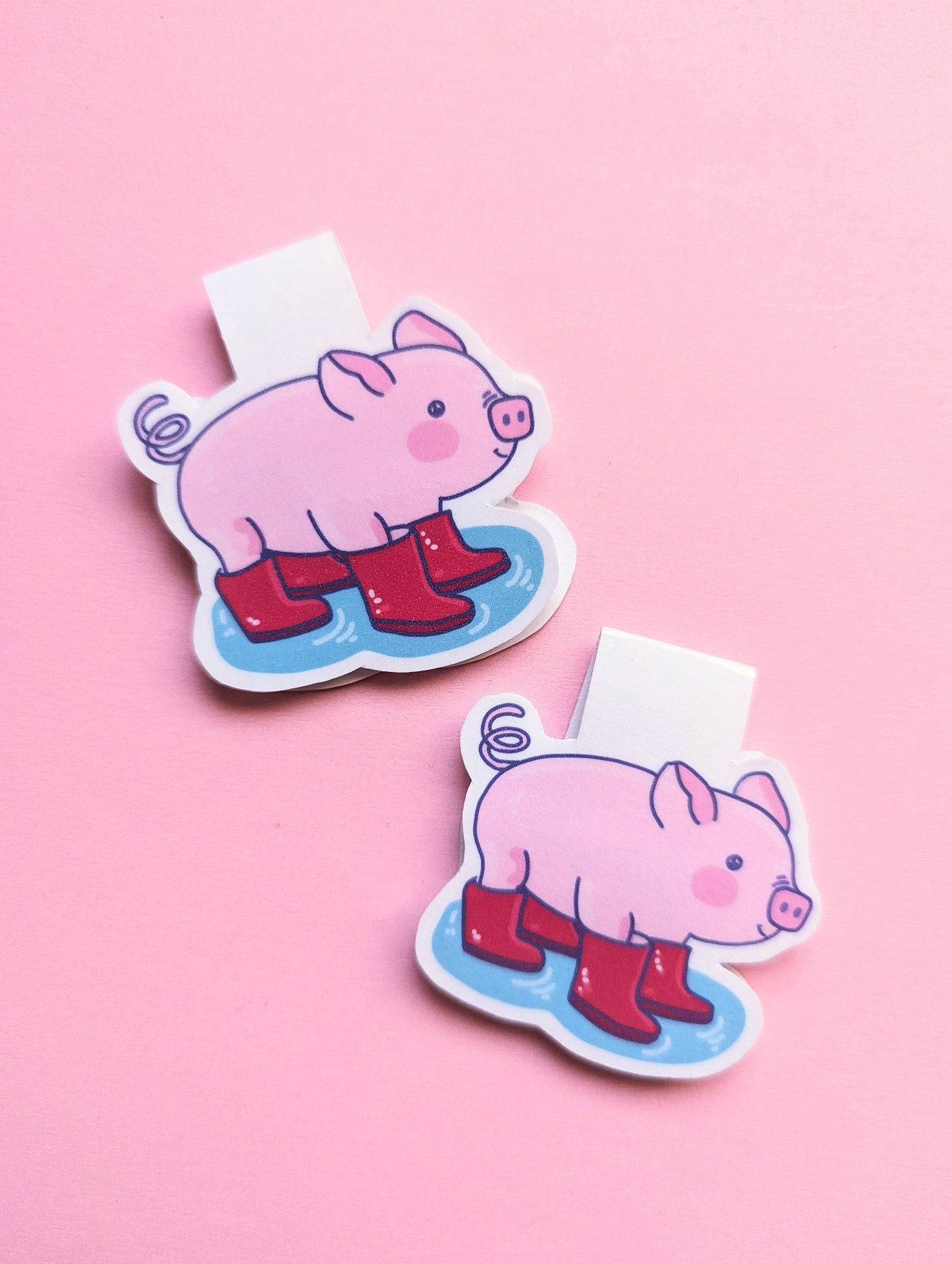 CUTE PIGGY magnetic BOOKMARK / piglet bookmark / kawaii pork reading bookmark / Digital art, books , reading kawaii cute stationery