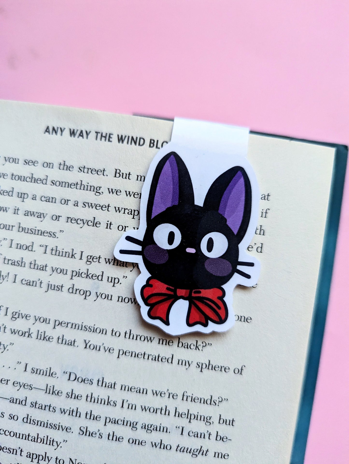 JIJI CAT Ghibli studios magnetic BOOKMARK / Cat bookmark / kawaii reading bookmark / Kiki's Digital art, books , reading kawaii stationery